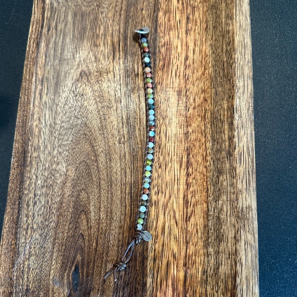 Chan Luu multi stone mix on brown leather bracelet - Picture 4 of 5